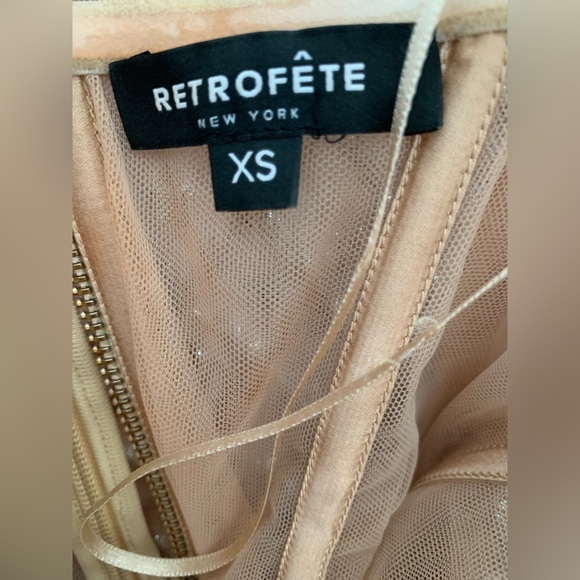 CURRENT SEASON Retrofete KATHLEEN CRYSTAL EMBELLISHED DRESS Silver Nude NWT - Picture 12 of 12